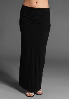 JAMES PERSE Long Ruched Skirt in Black  