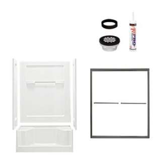 Advantage 48 in. x 34 in. x 72 in. Shower Kit in White with Oil Rubbed 