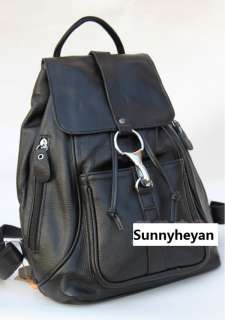 100% Real cowride leather backpack bag Shoulder bag Tote school bag 