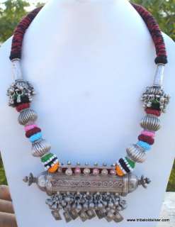 TRIBAL GIPSY SILVER NECKLACE PENDANT BELLY DANCE INDIA  