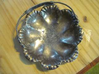 Candy Nut Dish Footed Handled Barbour Antique Victorian Tray Holder 