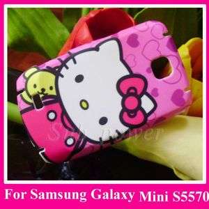 Samsung Galaxy mini S5570 Rubber feel hard Case cover Hello kitty 