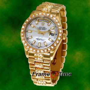 Rolex Mens President Gold Diamond Band Day Date Watch  