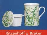 Ritzenhoff Porzellan Teebecher   Teetasse mit Sieb und Deckel   Motiv 