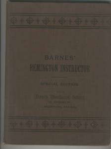 1899 Remington Typewriter Instruction Book Barnes  