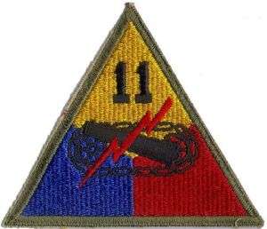 US ARMY 11TH ARMORED DIVISION PATCH   ORIGINAL WWII ERA  