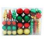 Trim the Tree Red, Green, and Gold Ornament Assortment (63 Pieces)