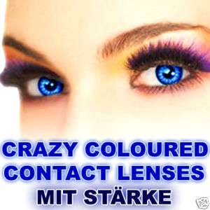 Monate Farbige Kontaktlinsen · MIT STÄRKE blau  