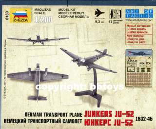 200 Zvezda Art of Tactic 6139 WWII Junkers Ju 52  