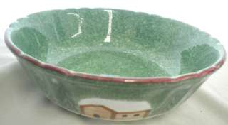 Lob Cabin Christmas The Cellar Round Serving Bowl Nice  