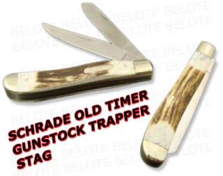 Schrade Old Timer Gunstock Trapper STAG Knife 94ST NEW  