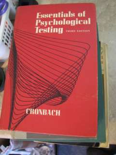 ESSENTIAL PSYCHOLOGICAL TESTING Cronbach 1970 VTG BOOK  