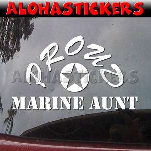 PROUD MARINE AUNT Vinyl Decal USMC Corps Sticker ML72  