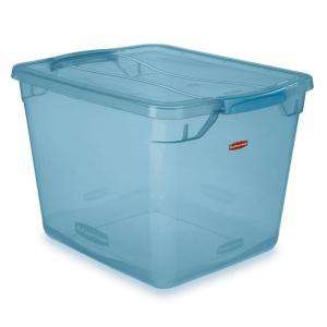 Rubbermaid 30 qt. Clever Store Latching Tote in Caribbean Blue 