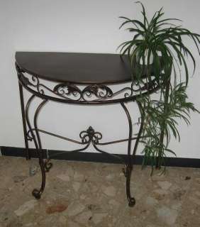 Metall Tisch halbrund Wandtisch Beistelltisch Antik  