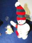 VTG Snowman Mixed Lot Holiday Decor Sleigh Cermaic Etc  