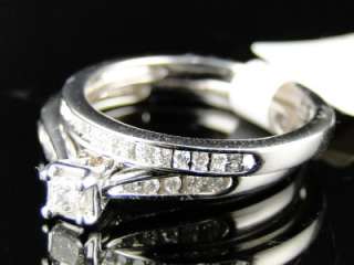   LADIES PRINCESS BRIDAL ENGAGEMENT WEDDING BAND DIAMOND RING SET  