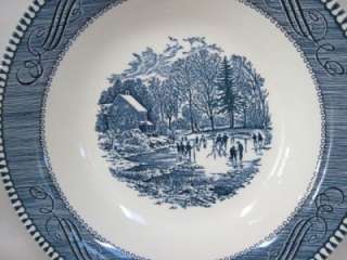 Royal China Currier and Ives Early Winter Flat Soup Bowl  