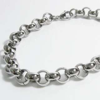 10mm Stainless Steel Belcher Chain Mens Bracelet 0vG  