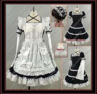 Gothic Lolita Costume Maid Sissy Dress Halloween Cospla  