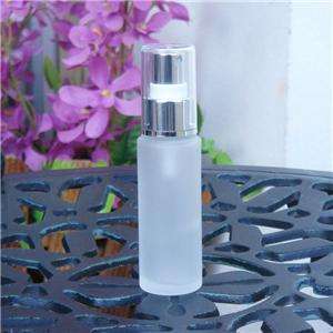   Frosted Glass Bottle Polished Silver Atomizer Perfume Spray / 20mm