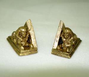 Dollhouse Miniature Egyptian Sphynx & Pyramid Bookends  