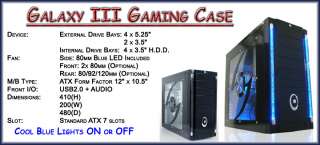 NEW BLACK GALAXY 3 ATX PC GAMER TOWER CASE with WINDOW  