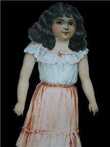 1894 tuck 12 paper doll 3 dresses hat artistic ser.503  