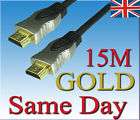 15m HDMI Cable HD HDTV High Definition Def Lead Gold items in Ezzeshop 