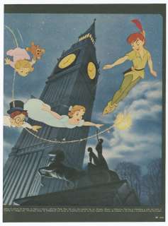 Pubblicità PETER PAN 1954 Film Disney Londra Big Ben Uk  