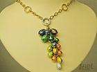 Faberge 18K Gold Egg Necklace 15 Multicolor Enamel 74.5