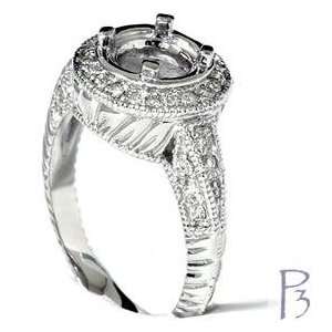 30CT Diamond Engagement Ring Setting Vintage Engraved Heirloom Deco 