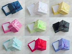 Ringbox Schmucketui Geschenkbox Schachtel mit Schleife 10 Farben 