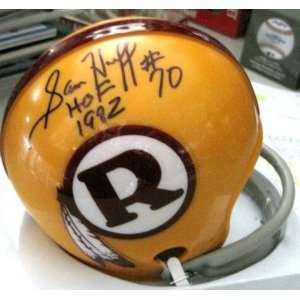  Sam Huff Signed Mini Helmet   W coa   Autographed NFL Mini 