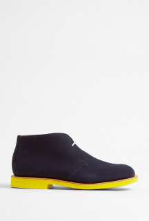 Mark McNairy New Amsterdam  Navy Suede Yellow EVA Sole Low Chukkas by 