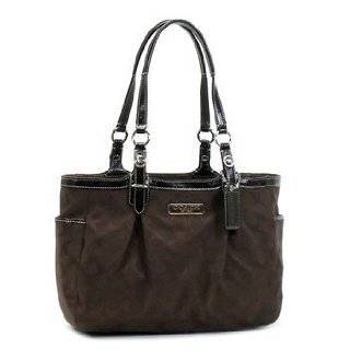  Authentic Coach Gallery Taupe Brown Leather East West Tote Handbag 