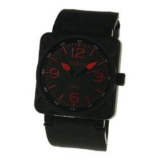 New FASHION Mens Large Leather Cuff Square Dial Watch 