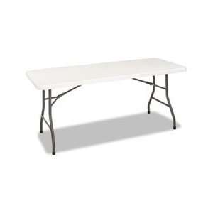  6 Foot Resin Folding Table, 72w x 30d x 29 1/4h, White 
