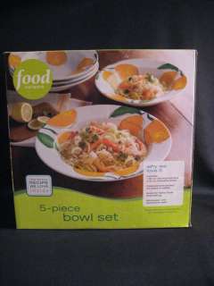 FOOD NETWORK 5 PIECE PASTA BOWL SET   NEW IN BOX  