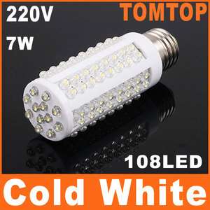 Ultra Bright 7W E27 360°108 LED Corn Light Bulb Lamp  