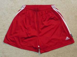 Adidas Red Polyester CLIMALITE Soccer Shorts Size M  