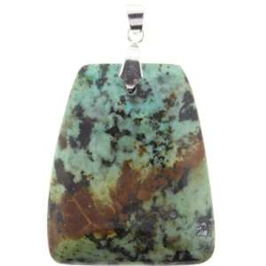 Pendants   African Turquoise With Silver Plated Bail Ladder   42mm 