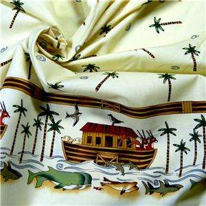 Alexander Henry Cotton Fabric, Childrens, Noahs Arc Border, Cream 