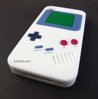GAME BOY WHITE SOFT RUBBER GEL SKIN CASE COVER APPLE IPHONE 4 4s PHONE 