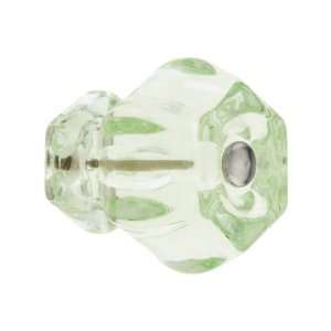  Large Hexagonal Depression Green Glass Cabinet Knob With 