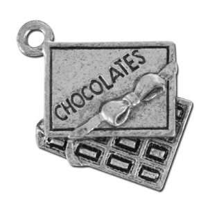  19mm Antique Silver Box of Chocolates Pewter Charm: Arts 