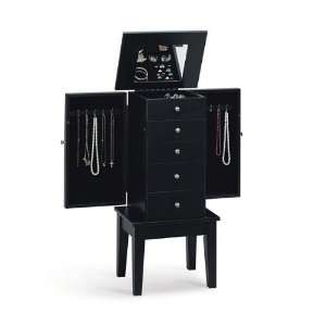   espresso finish wood jewelry armoire cabinet chest