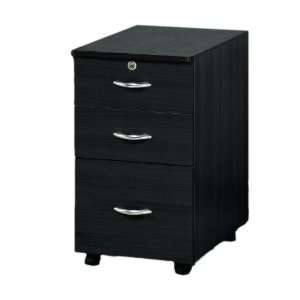  ABC Home Office File Cabinet with Casters in Black Finish 