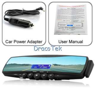 Bluetooth Car Rearview Mirror (MP3 Player, FM Radio, handsfree calling 