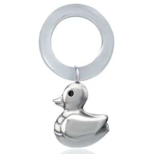  Sterling Silver Duckling Teething Ring: Baby